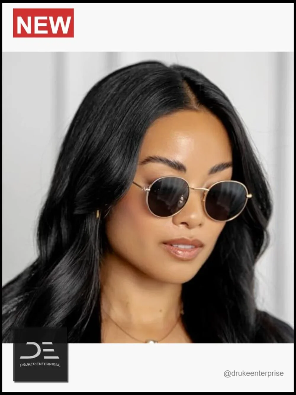 Round Polarized Sunglasses with Stainless Steel Frame